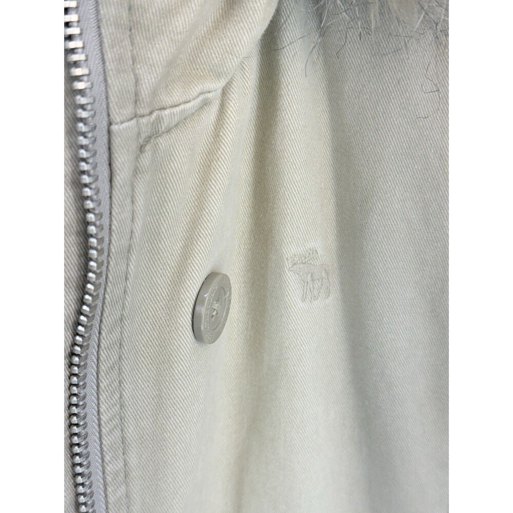 Vintage Y2K Abercrombie & Fitch Faux Fur Hooded Bomber Jacket Women’s Size L - Picture 6 of 16